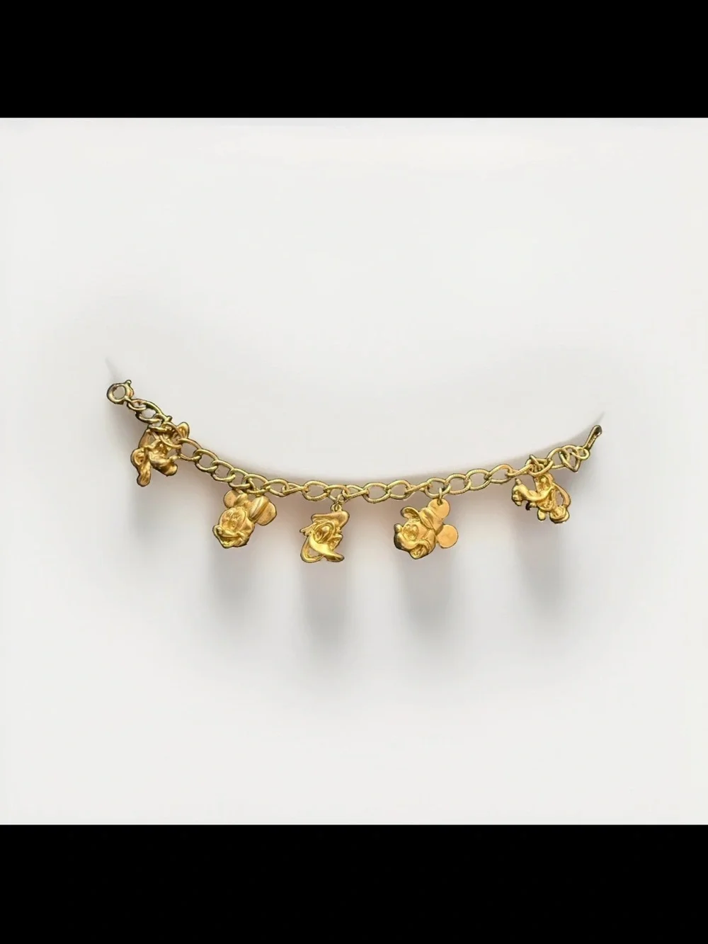 Vintage kids Disney Mickey and friends Gold-Tone Charm Bracelet
